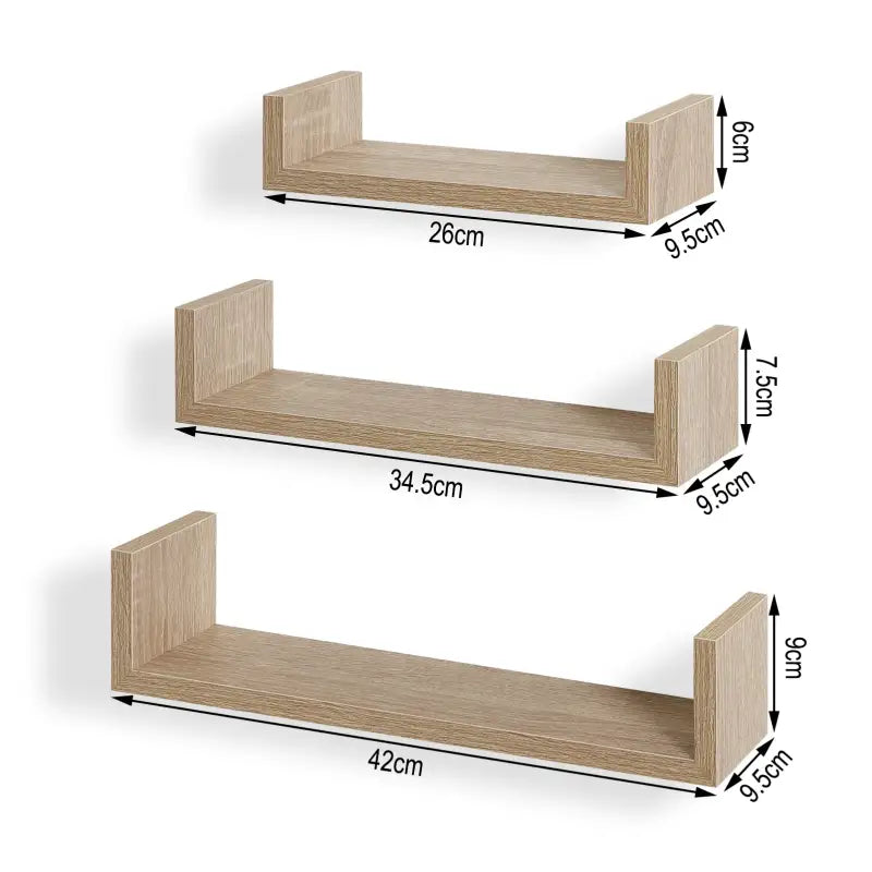 BukkitBow - Set van 3 Wandplanken - Hout - Verschillende