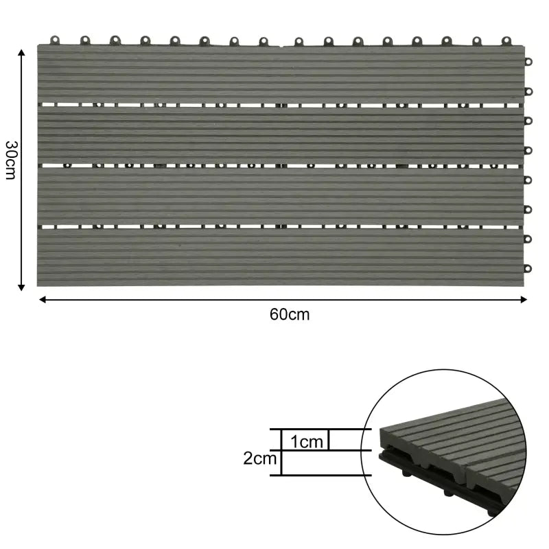 BukkitBow - Set WPC Terrastegels - 30x60cm - Plug-in