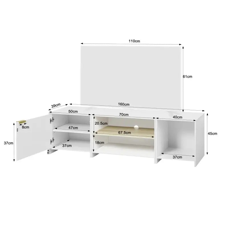 BukkitBow - TV-Kast met Opslagruimte - Stevig MDF Hout