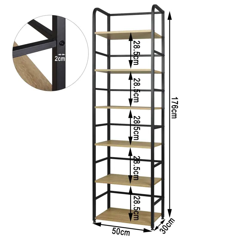 BukkitBow - Wandplank / Boekenrek - Metalen Rek - 6 Laags